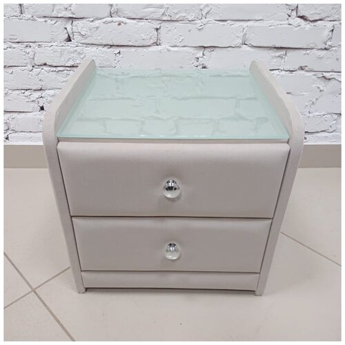 Тумба прикроватная мягкая trinitimebel Тринити-2, 2 ящ 46х43х45 см, бежевый