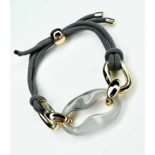 фото Браслет, 1 шт., размер one size, серый, золотой acfox