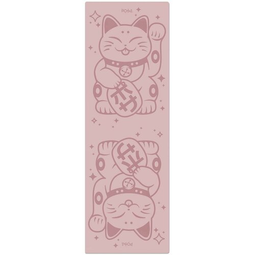 Профессиональный полиуретановый коврик для йоги POSA Yoga NonSlip Pro 6mm Pale Pink Maneki Neko