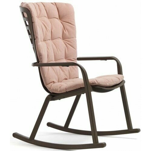 Кресло-качалка пластиковое с подушкой ReeHouse Folio Табак, Розовый