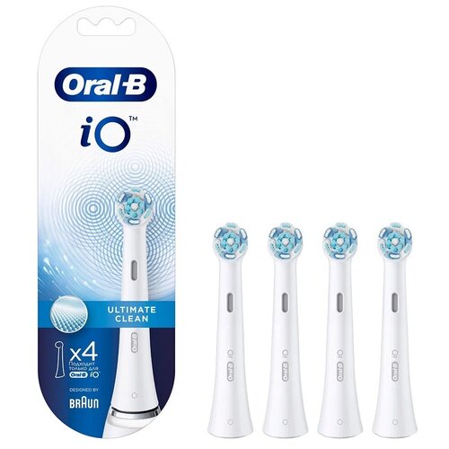 Набор насадок Oral-B iO Ultimate Clean для ирригатора и электрической щетки, белый, 4 шт. набор насадок oral b io gentle care для ирригатора и электрической щетки белый 2 шт