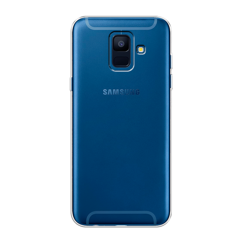 Силиконовый чехол на Samsung Galaxy A6 / Самсунг Галакси A6, прозрачный матовый силиконовый чехол черный мрамор уголок на samsung galaxy a6 самсунг галакси а6