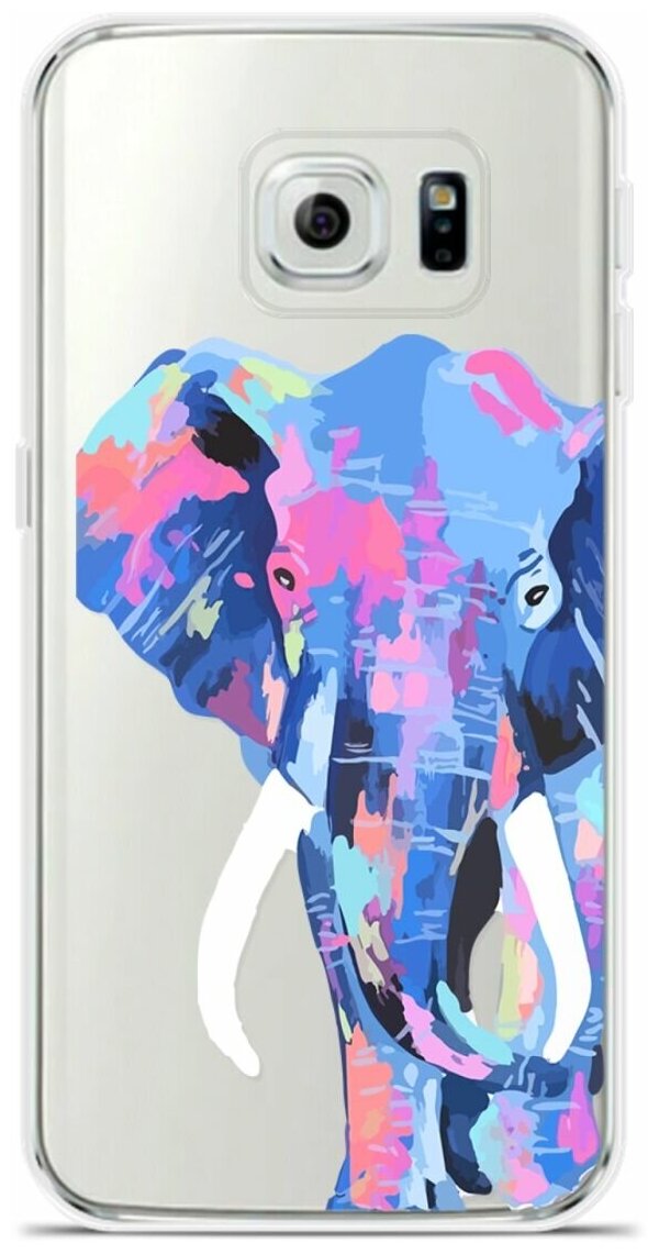 Силиконовый чехол на Samsung Galaxy S6 Edge Слон / для Самсунг Галакси С6 Эдж
