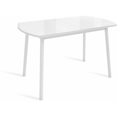 Стол раздвижной Винер, белый, закаленное стекло + лдсп, длина до 152 см