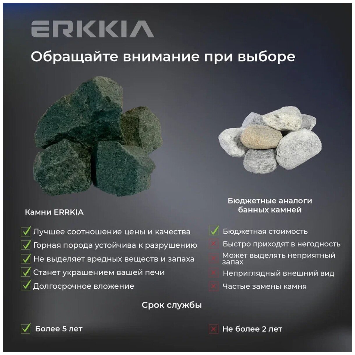 Камень для печи в баню и сауну ERKKIA "Базальт" колоты, средняя фракция (ведро 10 кг) - фотография № 2