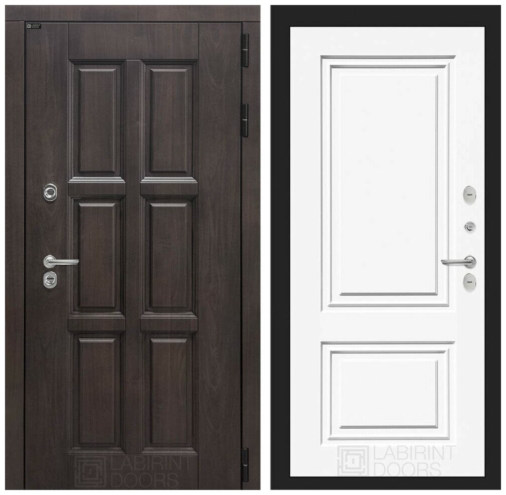 Входная дверь уличная для дома с терморазрывом LONDON с внутренней белой панелью 26 эмаль RAL 9003, размер по коробке 880х2050, правая