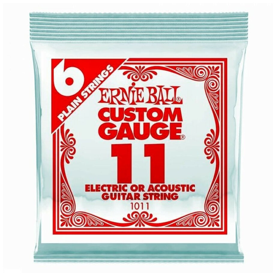 ERNIE BALL 1011 (.011) одна струна для акустической гитары или электрогитары