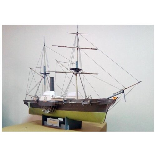 Российский пароходофрегат Гремящий, модель корабля из бумаги, М.1:200