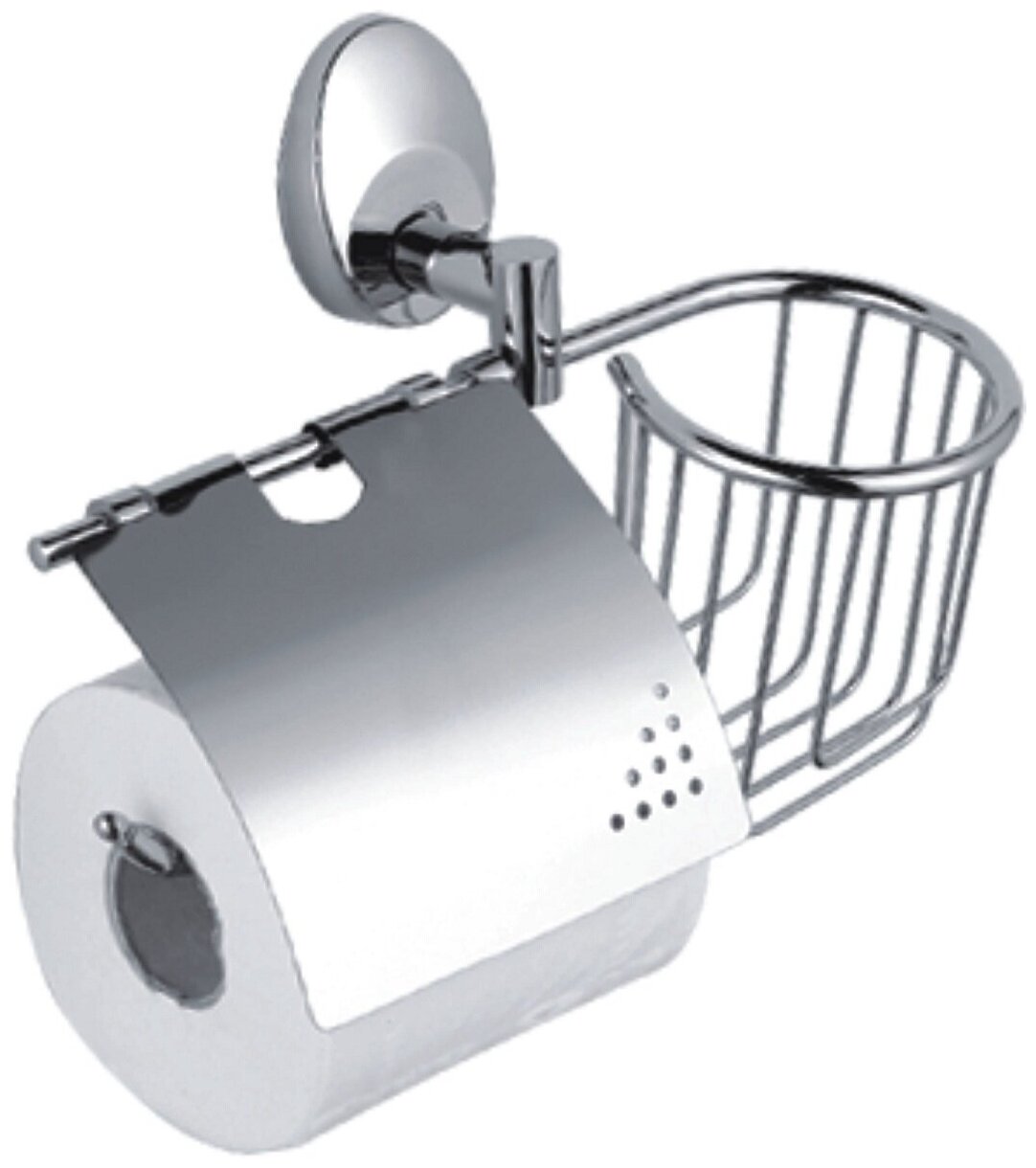 Держатель для туалетной бумаги Haiba HB1603-1 с крышкой и держателем дезодоранта, настенный металлический