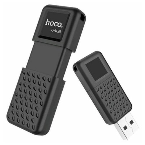 USB Флеш-накопитель hoco UD6/64 64 ГБ, черный матовый usb флеш накопитель hoco ud4 64gb серебристый