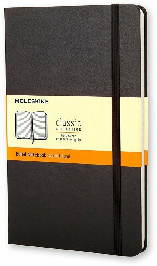 Блокнот в линейку Moleskine CLASSIC (MM710) 9x14см 192стр, твердая обложка, черный