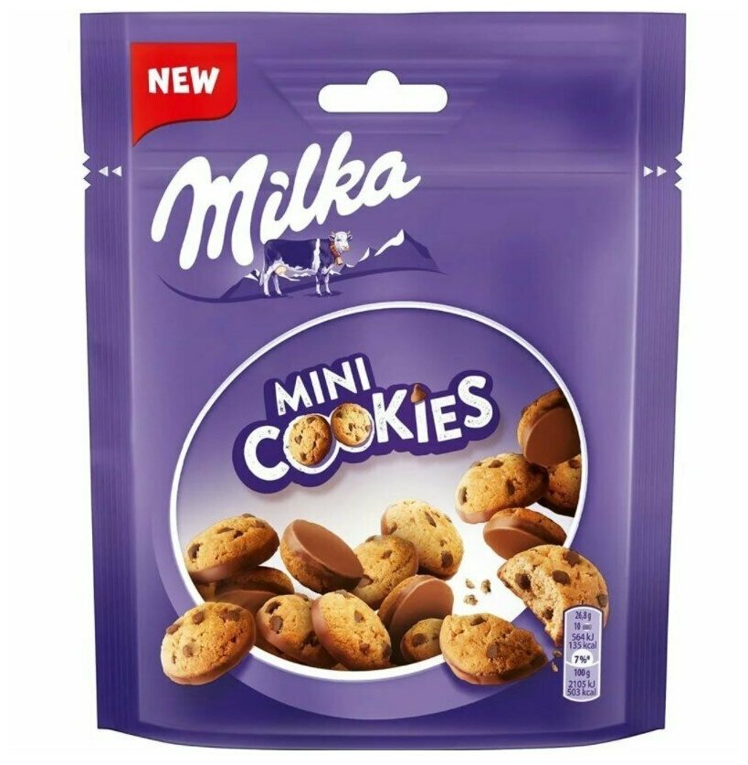 Печенье Milka Mini Cookies / Милка Мини Кукис 110 гр. (Германия) - фотография № 2