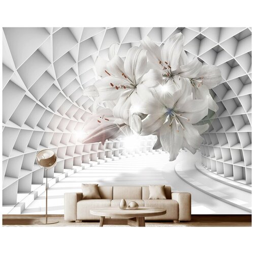 Фотообои на стену флизелиновые 3D Модный Дом Цветочный тоннель 400x300 см (ШxВ) фотообои модный дом цветочный блур 2 270x400 см