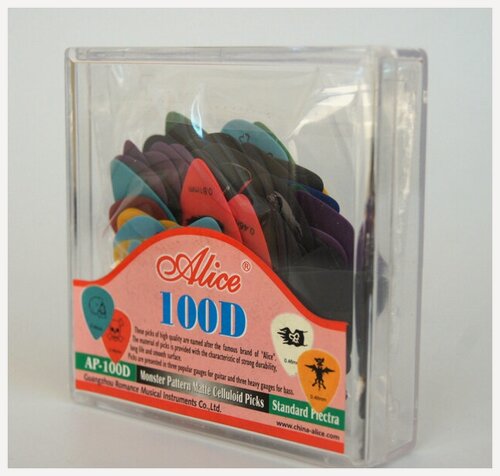 Изображение товара AP-100D Коробка медиаторов, целлулоид, 100шт Alice