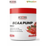 БЦАА+предтренировочные аминокислоты для пампа, Be Steel Nutrition BCAA Pump порошок 200г (гуарана) - изображение