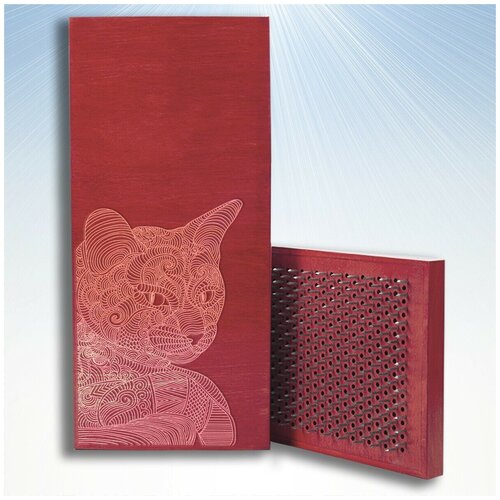 фото Доска садху с динамическими гвоздями, животные кот - 1181 красная goodwood