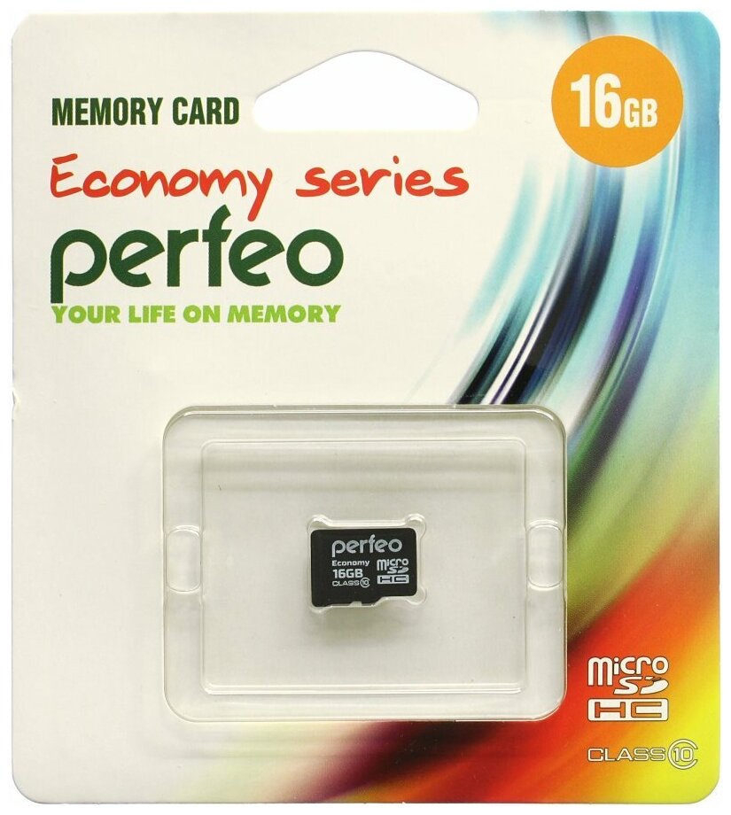 Карта памяти Perfeo microSD 16GB High-Capacity (Class 10) w/o Adapter economy series (PF16GMCSH10ES) - фото №2