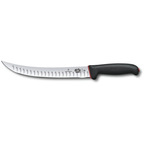 Нож кухонный Victorinox Fibrox (5.7223.25D) стальной разделочный лезв.250мм прямая заточка черный