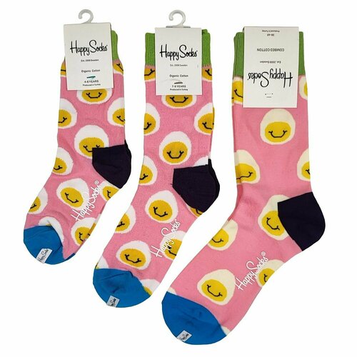 фото Носки happy socks, размер 36/40, розовый, желтый, белый