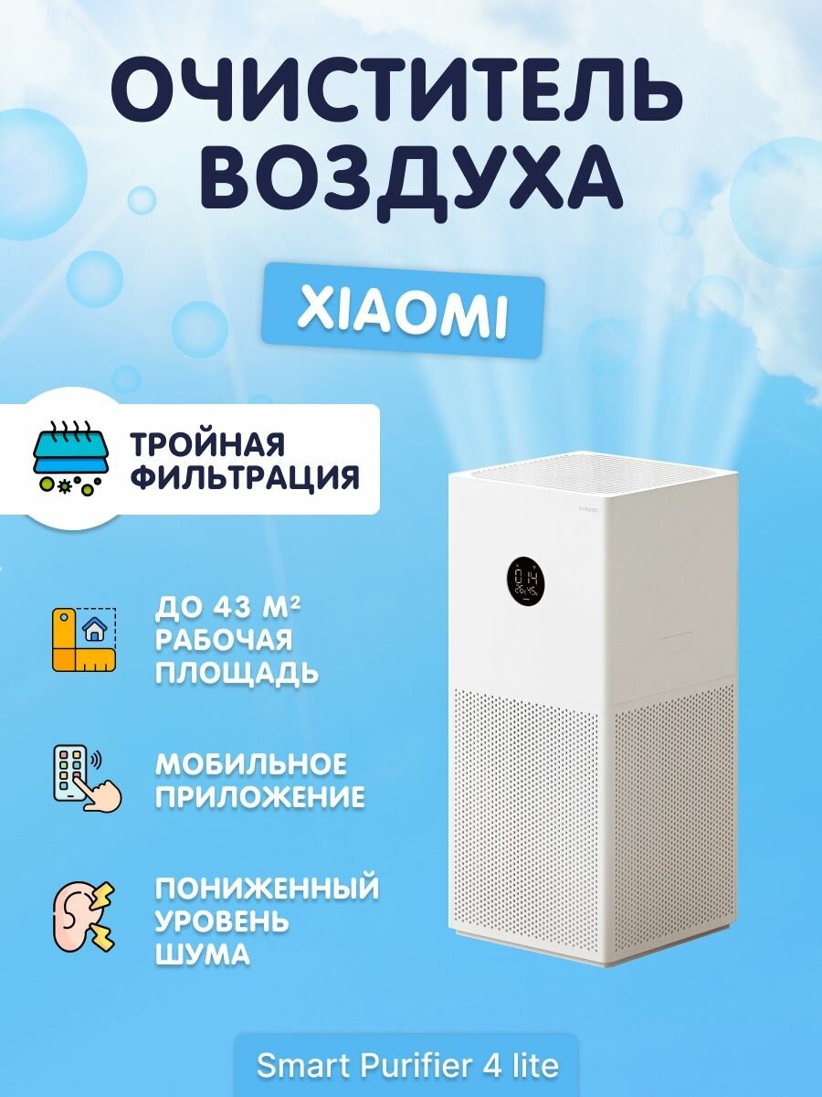 Очиститель воздуха Xiaomi Smart Air Purifier 4 Lite EU Bhr5274gl . - фотография № 1