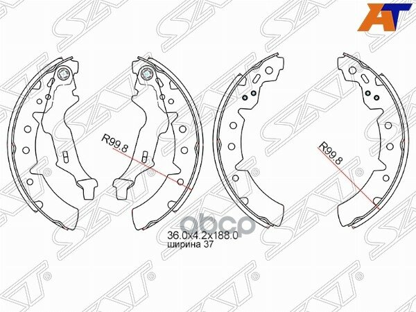 Колодки Тормозные Барабан Toyota Carina E/Corona 190 92-97 Sat арт. ST-04495-05010