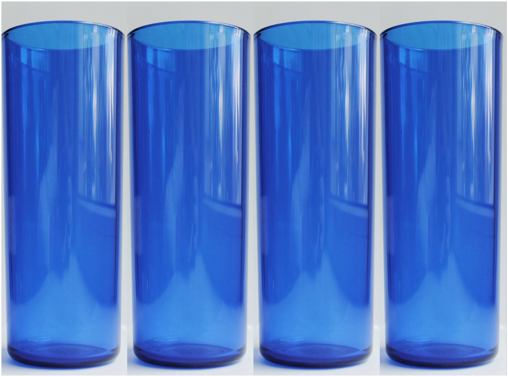 Стакан 250 мл. для многоразового использования из Поликарбоната (плотного пластика) (синий 4 штуки)