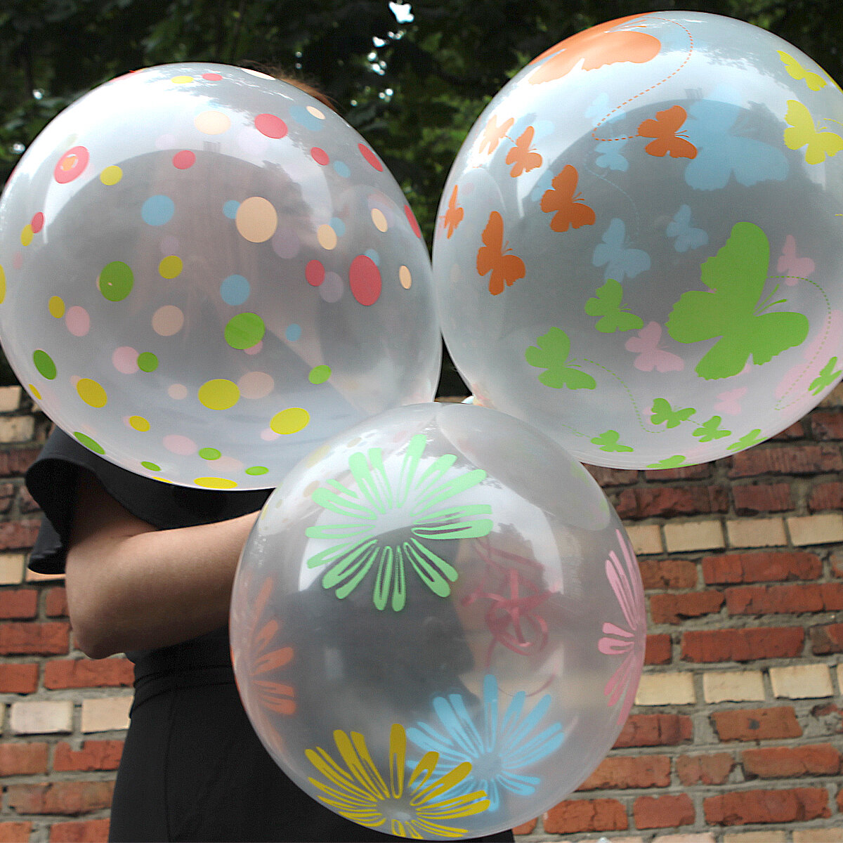 Воздушные шарики "Нежность", 30 см, круглые, прозрачные, с рисунком, 10шт. в пакете, PATERRA