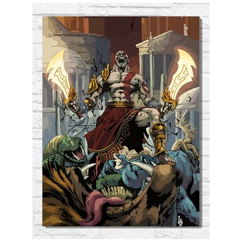 Картина по номерам на холсте игра god of war 3 - 9594 В 30x40