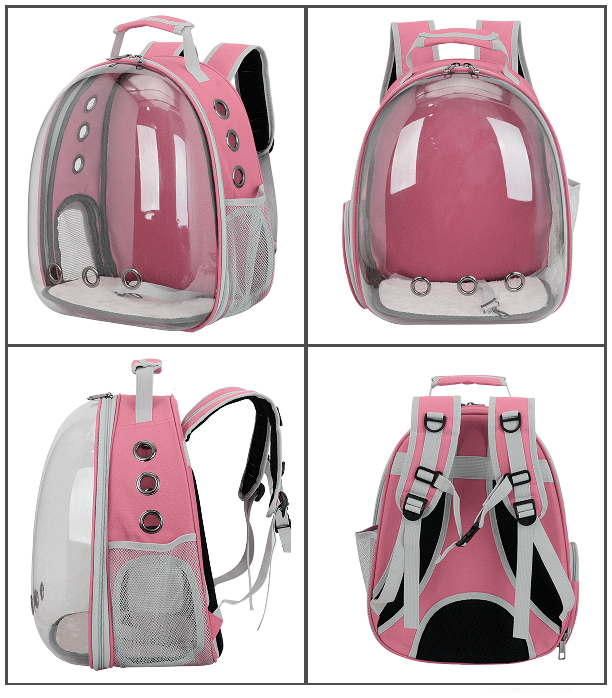 Сумка-переноска для мелких животных / рюкзак для переноски животных с обзором (розовый) - фотография № 8