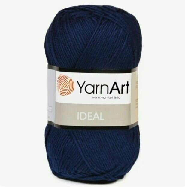 Пряжа для вязания YarnArt "Ideal", 1 моток, 170 м 50 г, 100% хлопок, цвет 241 темно-синий