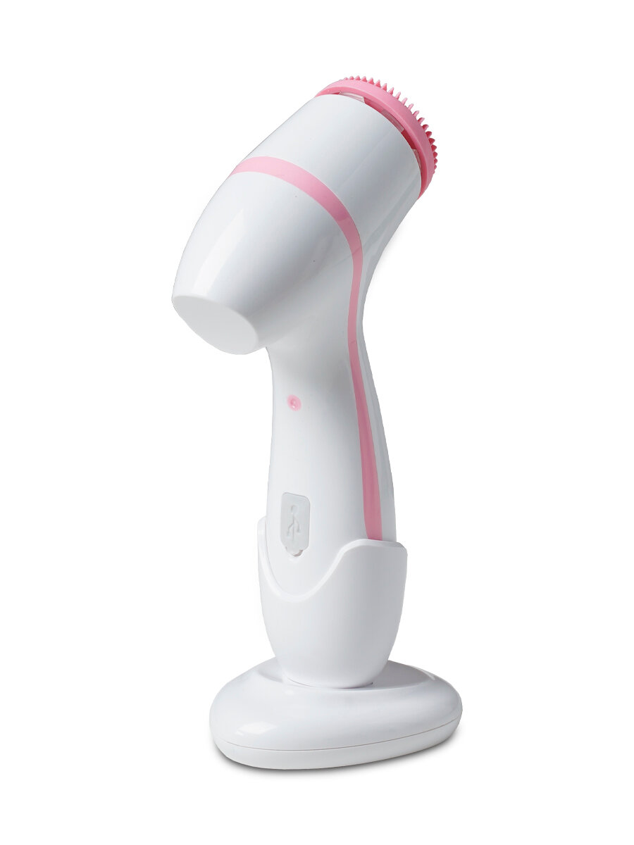 Щетка электрическая для очищения и массажа лица Cnaier spin facial brush, щетка-массажер, розовый - фотография № 4