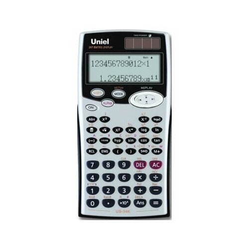 Калькулятор Uniel черный / калькулятор калькулятор инженерный uniel us 29 162 79 15 10 2 разр 401 функц 2 стр диспл программируемый