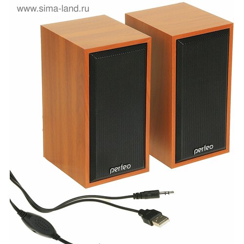 Компьютерные колонки 2.0 CABINET PF-84, 2х3 Вт, USB, дерево perfeo колонки cabinet 2 0 2х3 вт rms usb pf 84 wd