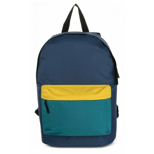 Рюкзак школьный Creativiki Street Basic 17л, 40х28х15см, мягкий, 1 отделение, сине-желтый