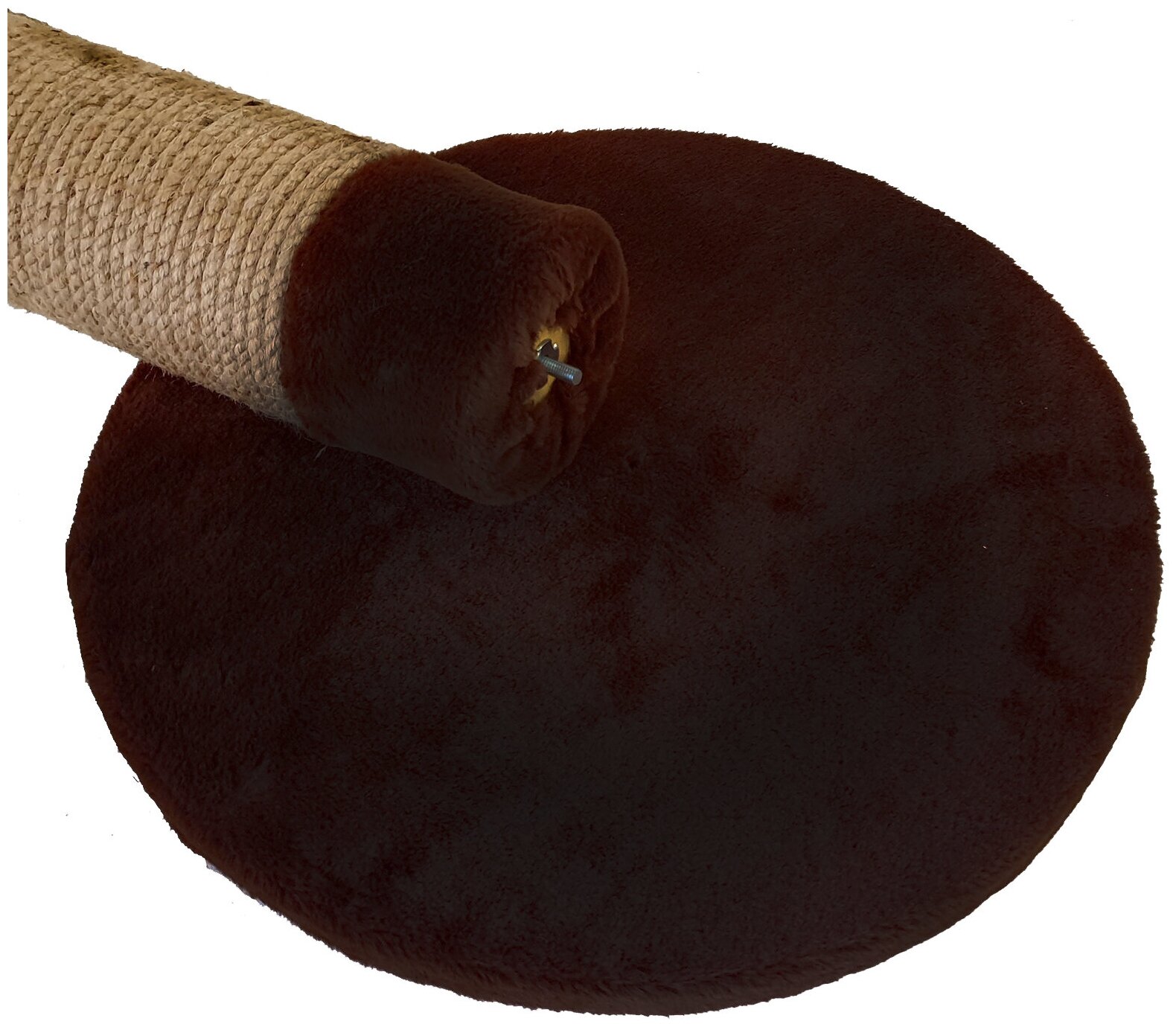 Когтеточка - комплекс "Манул" с круглой мягкой лежанкой (коричневый) - фотография № 3