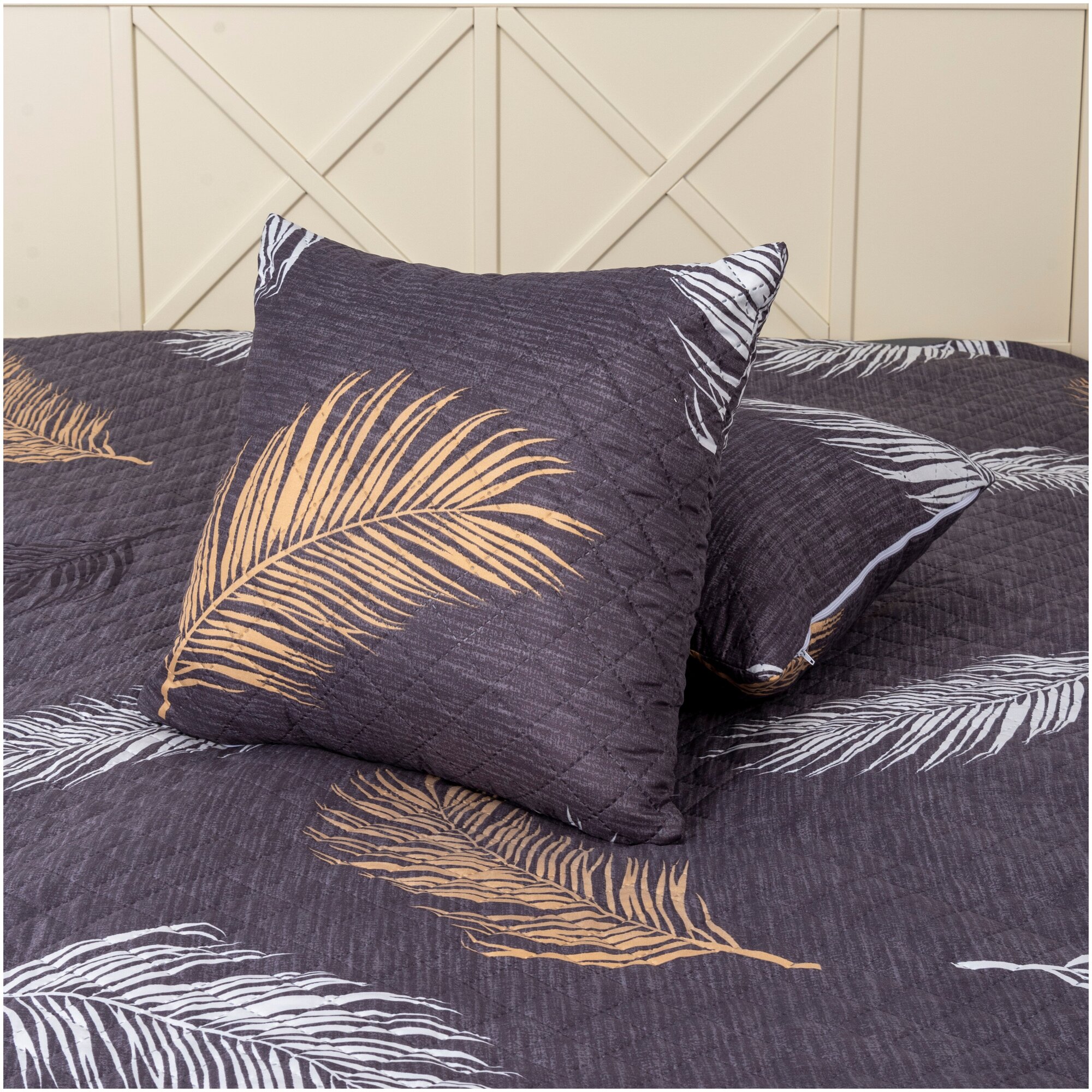 фото Чехол декоративный, Наволочка декоративная, Полисатин, чехол стеганный, ультрастеп, Вселенная текстиля, № 4009 50х70 см