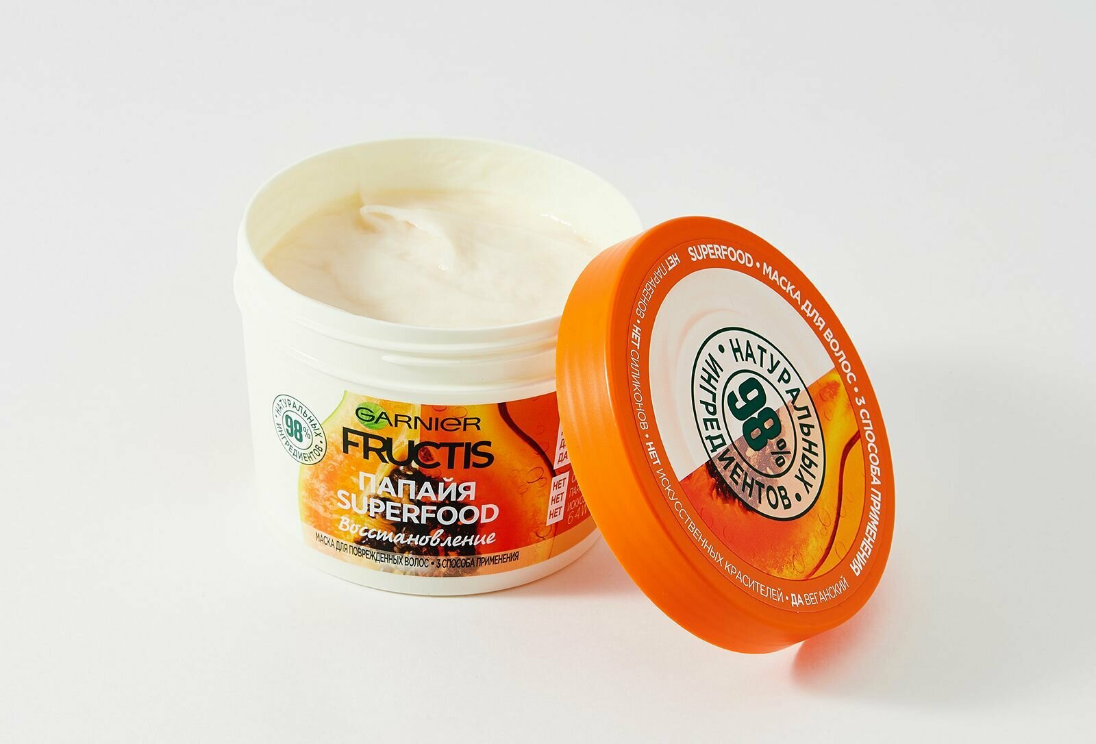 Маска для волос Garnier Fructis Super Food Папайя Восстановление, для поврежденных волос, 390 мл - фото №20