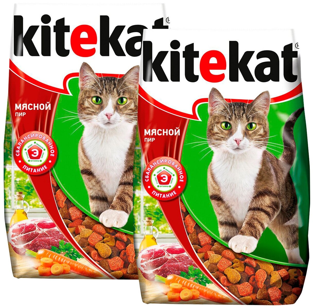 KITEKAT мясной ПИР для взрослых кошек (15 + 15 кг) - фотография № 4