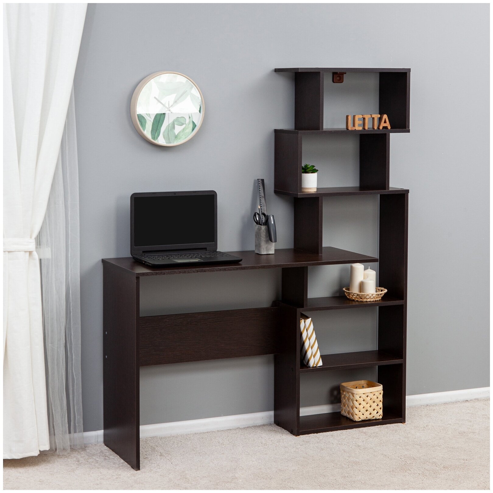 фото Стол стеллаж LETTA Zett Венге 1297х1518х400