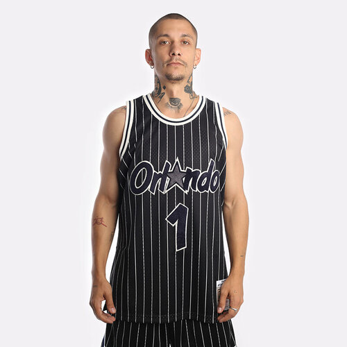 фото Майка mitchell & ness, силуэт прямой, размер s, черный, белый