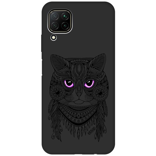 фото Ультратонкая защитная накладка soft touch для huawei p40 lite с принтом "grand cat" черная gosso