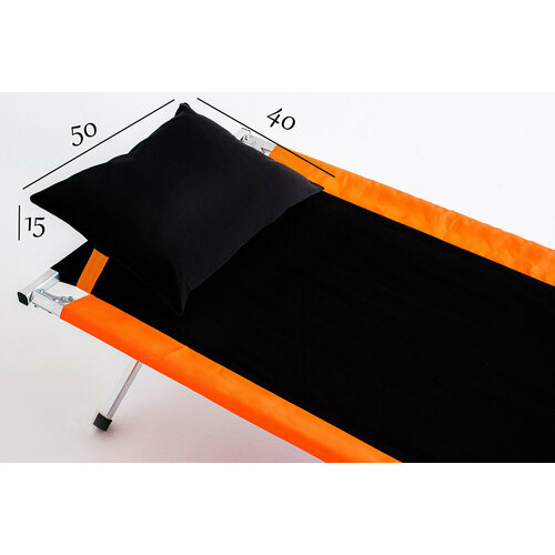 Подголовник-подушка 6 углов 50х40х15 см черная для раскладушки кресла туристической кровати стула шезлонга 919₽