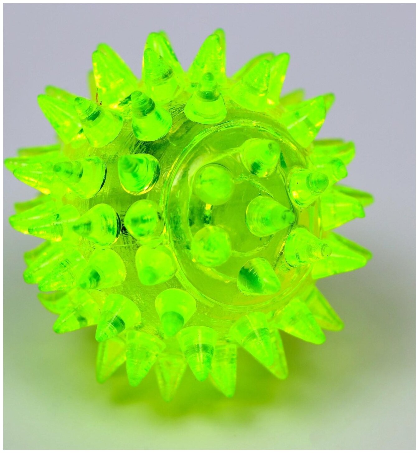 Мяч светящийся для животных малый, TPR, 4,5 см, жёлтый - фотография № 2