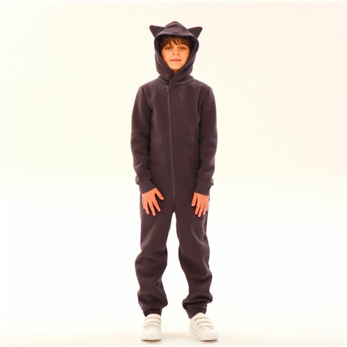 фото Тёмно-серый комбинезон с ушками кота на 12 лет (152 см) кофтёныши
