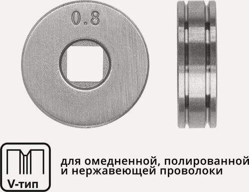 Изображение товара Ролик подающий для проволоки SOLARIS 0,8-1,0 мм V-тип (WA-2431)