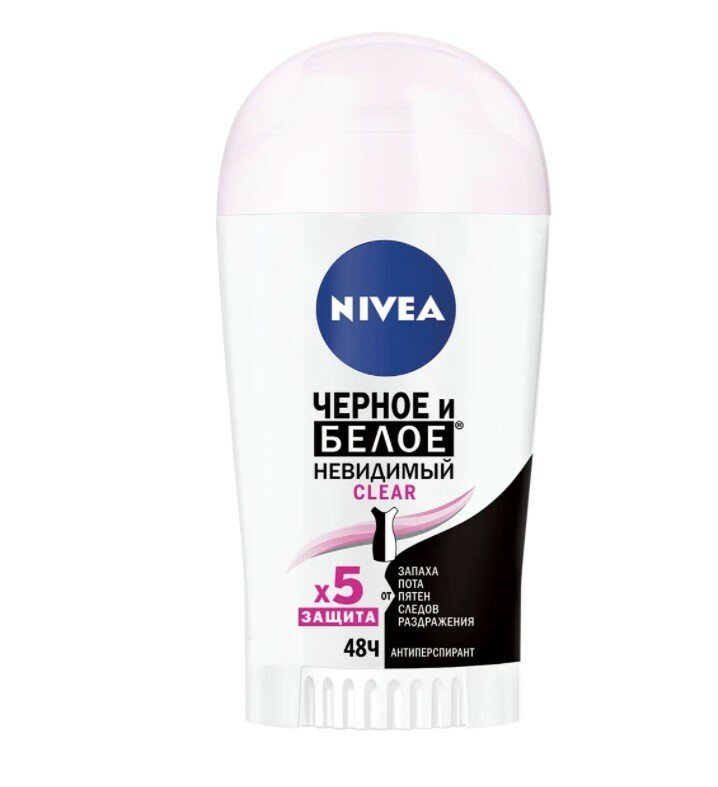 Набор из 3 штук Дезодорант-стик женский Nivea Невидимая Защита для черного и белого Clear 40мл