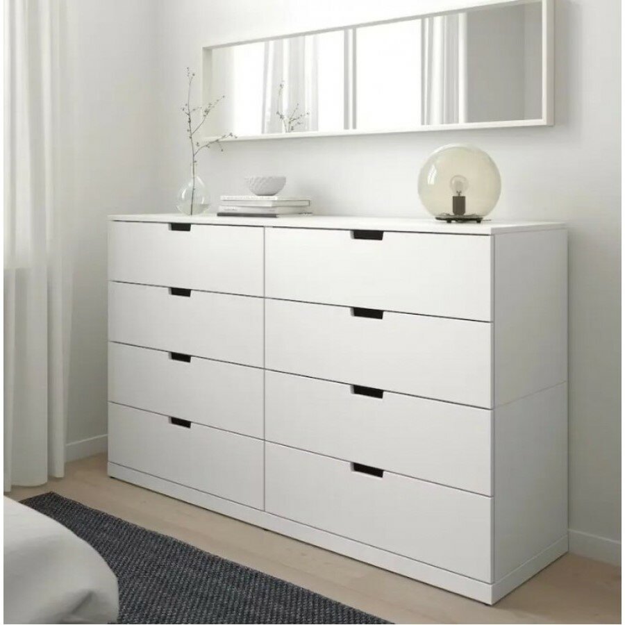 Комод белый NORDLI 8 по мотивам IKEA Икея 120х90х45 см, МДФ