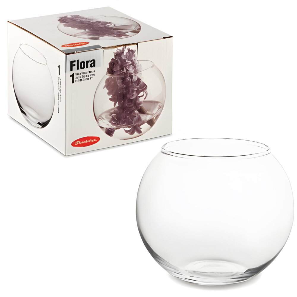 Ваза "Flora", круглая, высота 10 см, стекло, PASABAHCE, 43417 упаковка 6 шт.