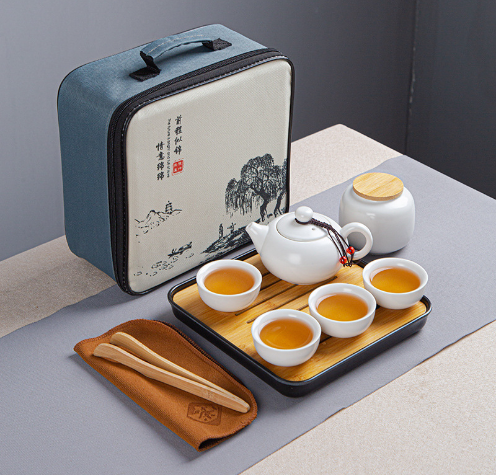 Чайный набор на 9 предметов для чайной церемонии китайского чая, чайник 150 мл, с чабанью