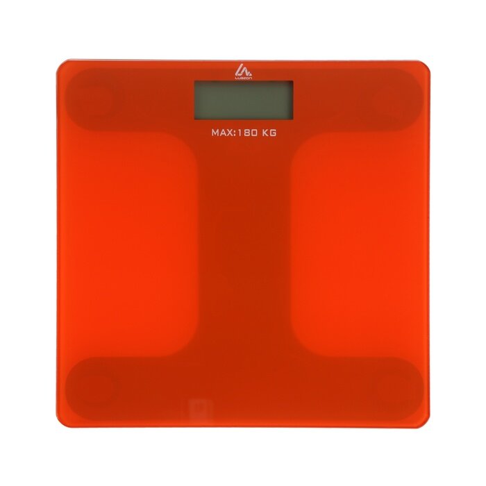 Весы напольные Luazon LVE-006, электронные, до 180 кг, 2хAAА (не в комплекте), оранжевые